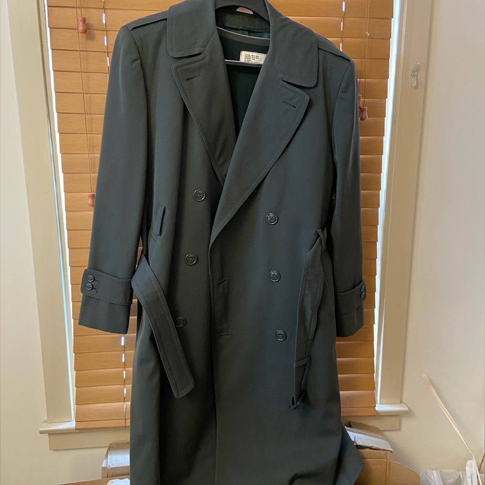 Men’s vintage wool trench coat.